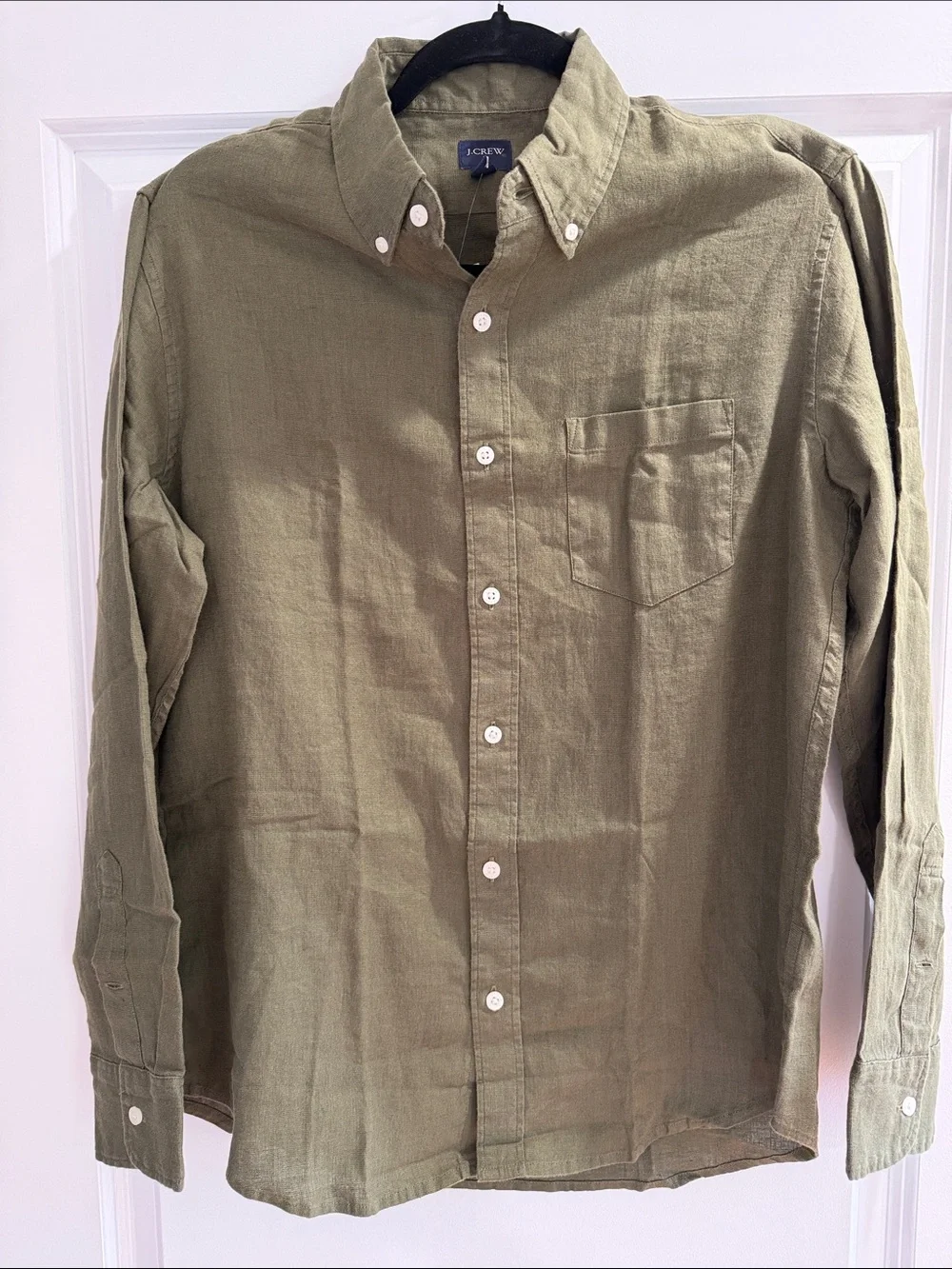 NWT! J. Crew Olive Green Button-Down Long Sleeve Shirt Size M